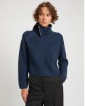 PULL EN MAILLE BLEU FONCÉ