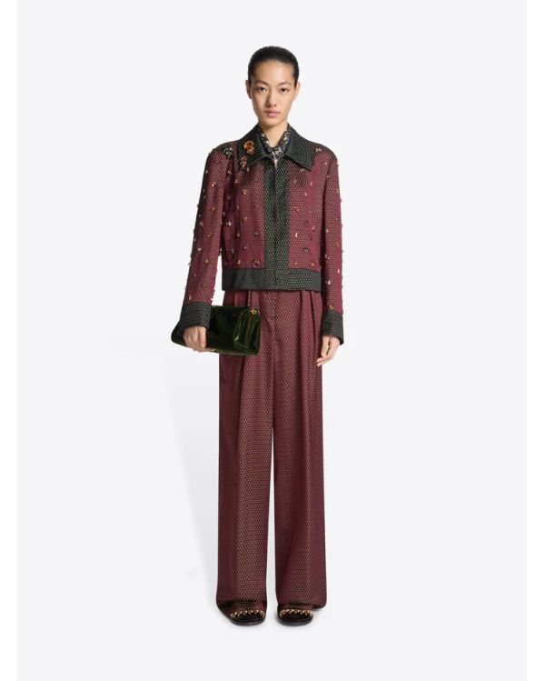 EMBELLISHED JACKET BURGUNDY