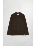 JONAS BOILED WOOL BROWN DEMITASSE OVERSHIRT