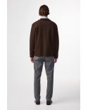 JONAS BOILED WOOL BROWN DEMITASSE OVERSHIRT
