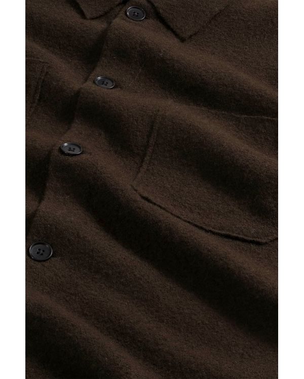 JONAS BOILED WOOL BROWN DEMITASSE OVERSHIRT