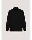 PULL COL ROULÉ LAINE MÉRINOS FINE NOIR