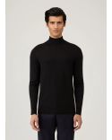 FINE MERINO WOOL TURTLENECK BLACK SWEATER