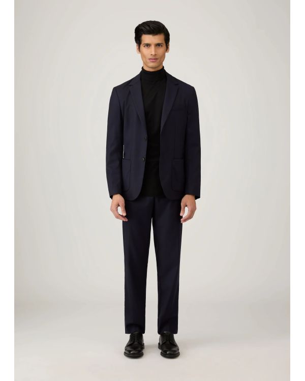 FINE MERINO WOOL TURTLENECK BLACK SWEATER