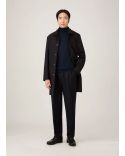 FINE MERINO WOOL TURTLENECK NAVY BLUE SWEATER