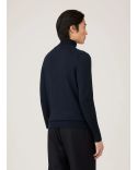 PULL COL ROULÉ LAINE MÉRINOS FINE BLEU MARINE