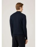 PULL COL DEMI-ZIPPÉ LAINE MÉRINOS BLEU MARINE