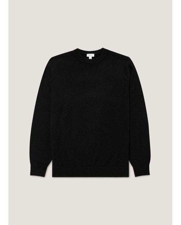 CASHMERE CREW NECK BLACK SWEATER