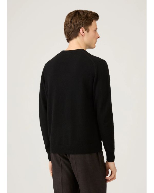 CASHMERE CREW NECK BLACK SWEATER 2