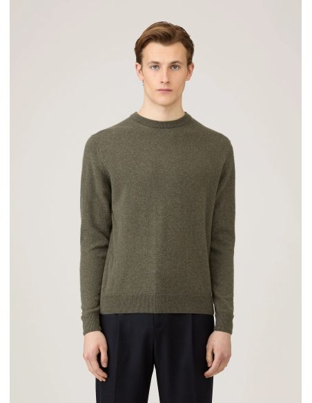 CASHMERE CREW NECK KHAKI SWEATER
