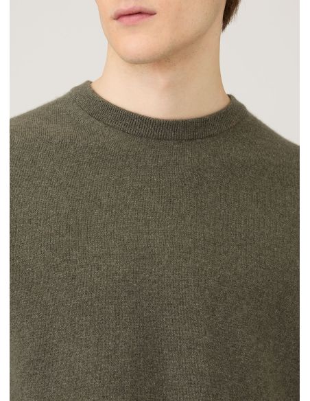 CASHMERE CREW NECK KHAKI SWEATER