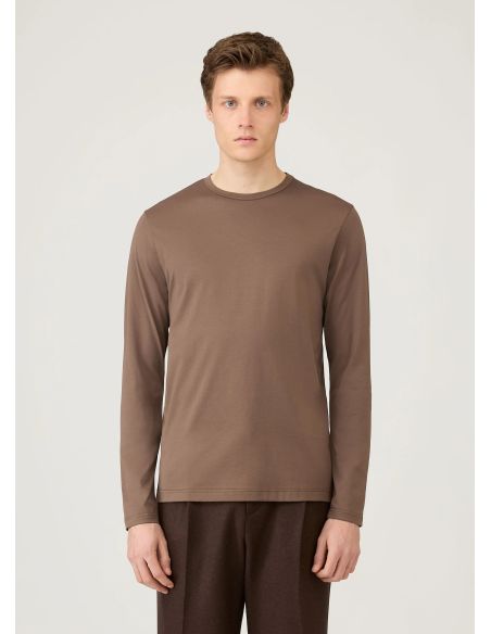 TSHIRT MANCHES LONGUES CLASSIQUE BRUN PROFOND