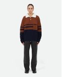 THE CALME BROWN AND NAVY BLUE POLO SHIRT