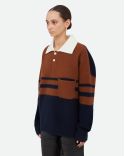 LE POLO CALME BRUN ET BLEU MARINE