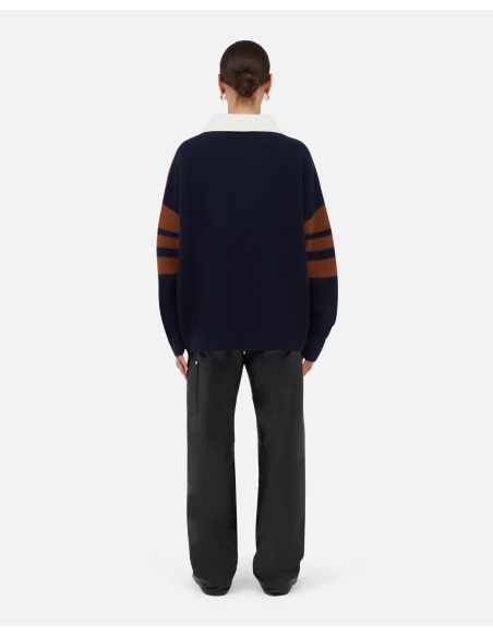 THE CALME BROWN AND NAVY BLUE POLO SHIRT