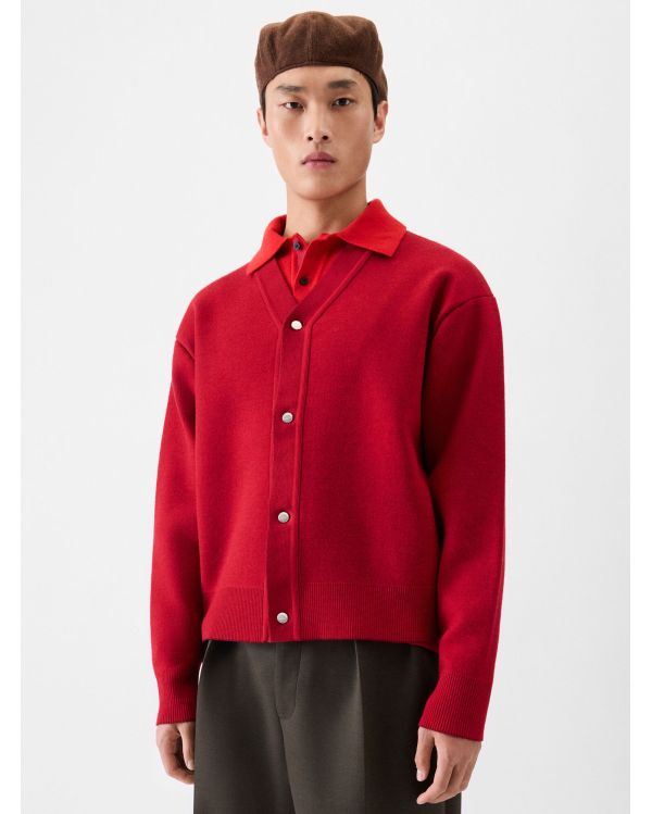 LE CARDIGAN DOPPIO MULTI-ROUGE