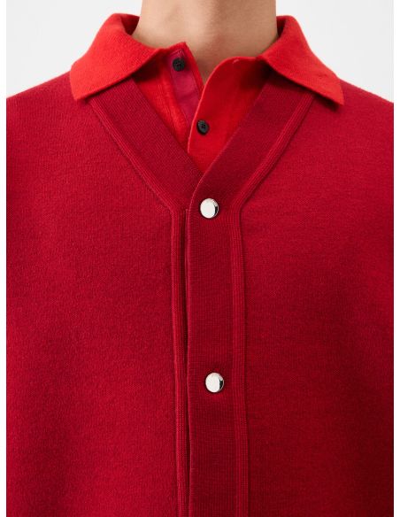 LE CARDIGAN DOPPIO MULTI-ROUGE