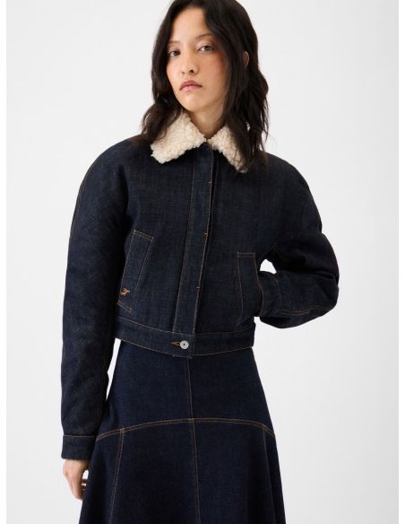 THE DARK NAVY DE-NÎMES OVALO BOMBER JACKET