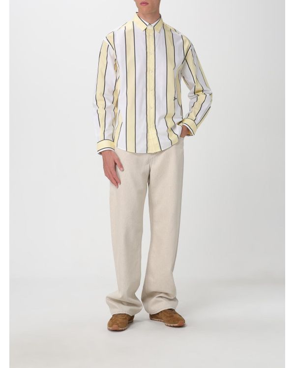 THE SIMON SHIRT WITH WHITE AND YELLOW STRIPED PRINT