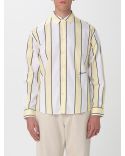 THE SIMON SHIRT WITH WHITE AND YELLOW STRIPED PRINT