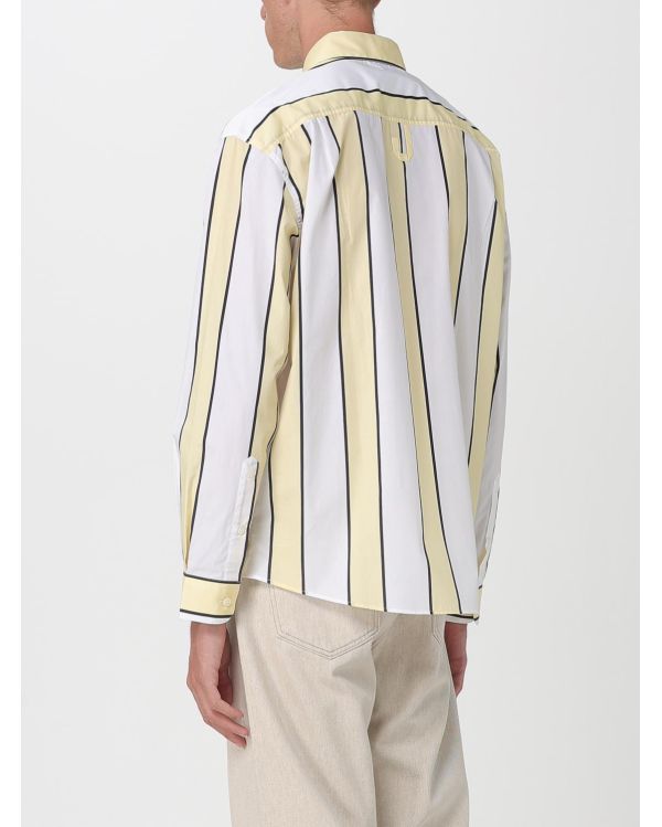 THE SIMON SHIRT WITH WHITE AND YELLOW STRIPED PRINT
