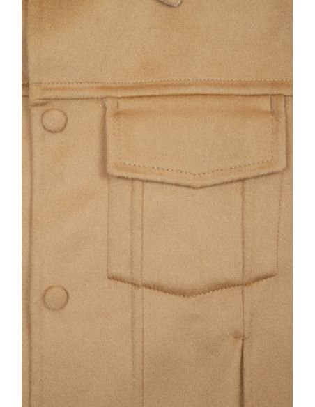 CAMEL/COFFEE/CREAM WOOL TRUCKER JACKET