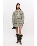 SHORT TWEED JACKET ALASKA BLUE