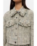 SHORT TWEED JACKET ALASKA BLUE