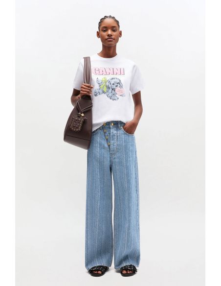 JEAN BAGGY RAYÉ MID BLUE STONE