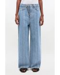 BAGGY STRIPED MID BLUE STONE JEANS