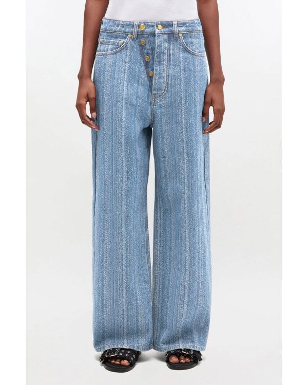 JEAN BAGGY RAYÉ MID BLUE STONE 2