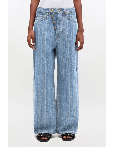 JEAN BAGGY RAYÉ MID BLUE STONE