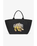 XXL BLACK TOTE BAG WITH BANANA PRINT