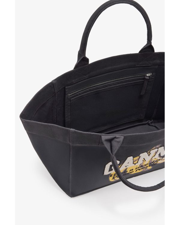 XXL BLACK TOTE BAG WITH BANANA PRINT