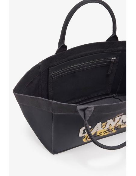 SAC FOURRE-TOUT XXL NOIR À IMPRIMÉ BANANE