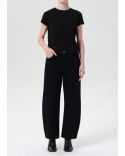 JEAN COURT COUPE BASSE DENIM DÉLAVÉ NOIR