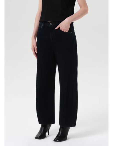 JEAN COURT COUPE BASSE DENIM DÉLAVÉ NOIR