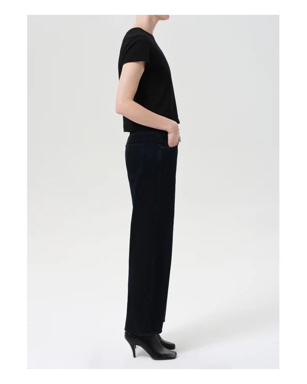 JEAN COURT COUPE BASSE DENIM DÉLAVÉ NOIR