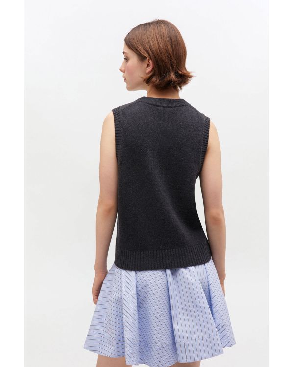 PULL SANS MANCHES LAINE GRIS FONCÉ PHANTOM 2