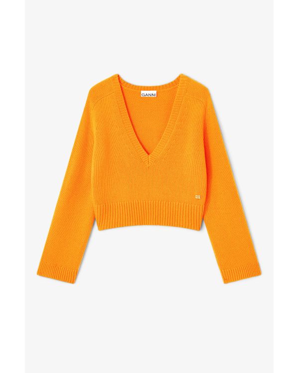PULL COL EN V ORANGE TIGRE