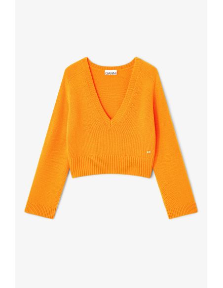 PULL COL EN V ORANGE TIGRE