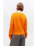 PULL COL EN V ORANGE TIGRE