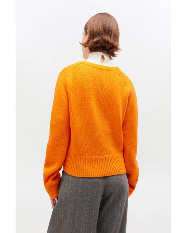 PULL COL EN V ORANGE TIGRE 2