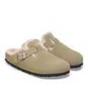 TAUPE LAMB FUR BOSTON MULES