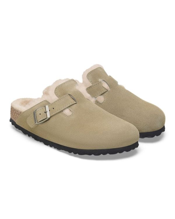 MULES BOSTON FOURRURE D'AGNEAU TAUPE 2