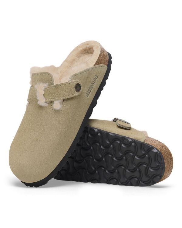MULES BOSTON FOURRURE D'AGNEAU TAUPE