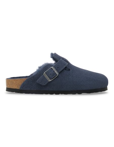 NEW NAVY LAMB FUR BOSTON MULES