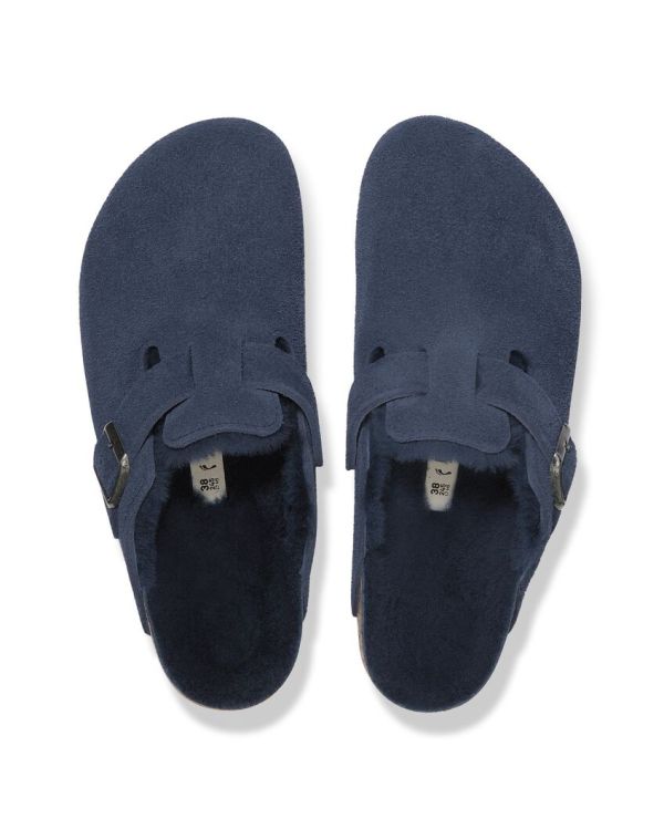MULES BOSTON FOURRURE D'AGNEAU NOUVEAU BLEU MARINE
