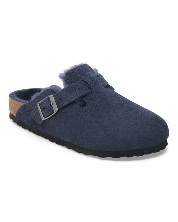 NEW NAVY LAMB FUR BOSTON MULES