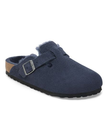 NEW NAVY LAMB FUR BOSTON MULES